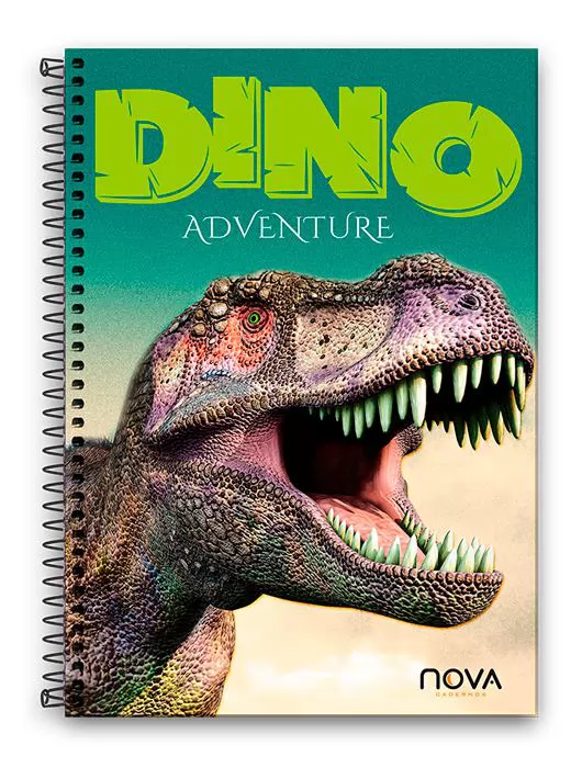 CADERNO CAPA DURA BROCHURA COSTURADO 96 FOLHAS DINOS ZOO NOVA