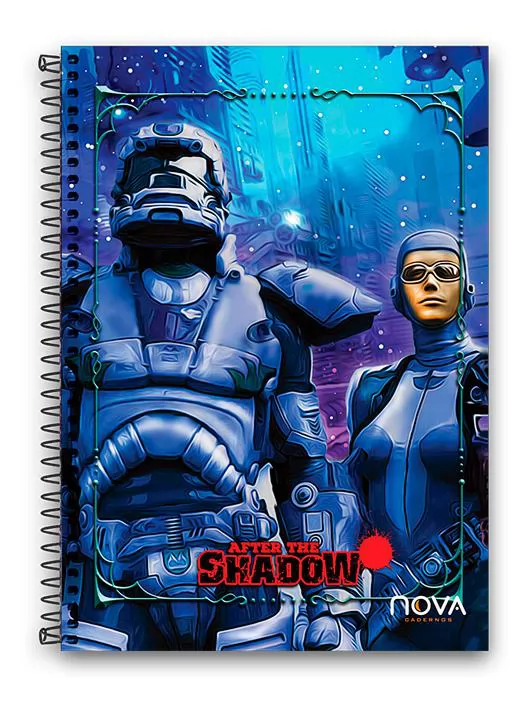 CADERNO CAPADURA BROCHURA COSTURADO 96 FOLHAS AFTER THE SHADOW NOVA