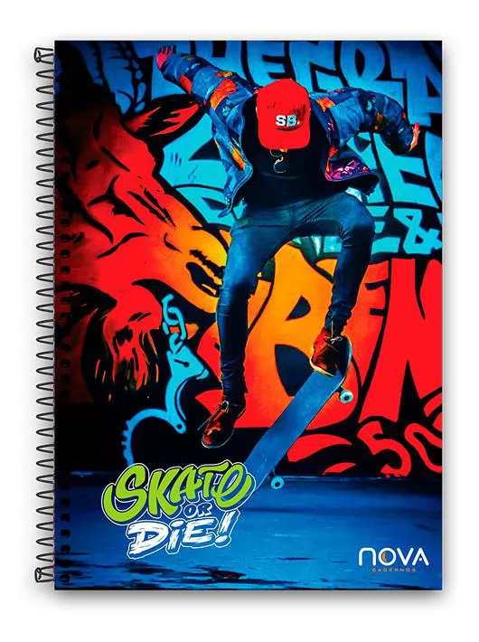 CADERNO CAPA DURA ESPIRAL UNIVERSITARIO 15M 300 FOLHAS VIBES NOVA