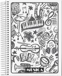 CADERNO FLEXIVEL ESPIRAL UNIVERSITARIO MUSICA 40 FOLHAS BASIC ART JANDAIA
