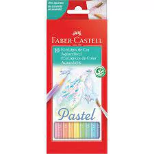 LAPIS DE COR AQUARELA PASTEL 10 CORES FABER CASTELL