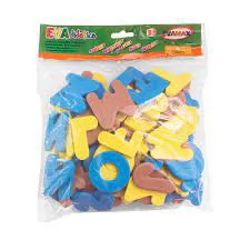 BRINQUEDO PEDAGOGICO EVA ABC+VOGAIS GD 5MM 5CM 93 PECAS EVAMAX