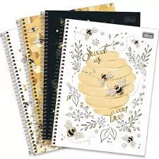 CADERNO CAPA DURA ESPIRAL UNIVERSITARIO HONEY BEE 10M 160 FOLHAS TILIBRA