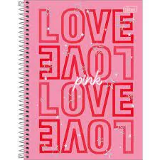 CADERNO CAPA DURA ESPIRAL UNIVERSITARIO LOVE PINK 10M 160 FOLHAS TILIBRA