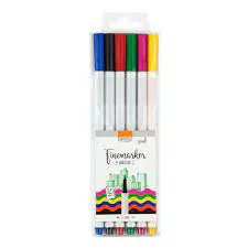 CANETA HIDROGRAFICA FINE MARKER 1.0 COM 6 CORES BRW