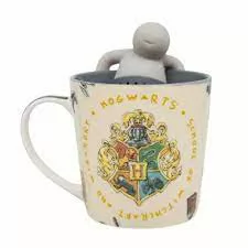 CANECA COM INFUSOR PARA CHA HOGWARTS ICONES 350ML ZONA CRIATIVA