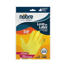 LUVA DE LATEX G/9 AMARELA TOP NOBRE