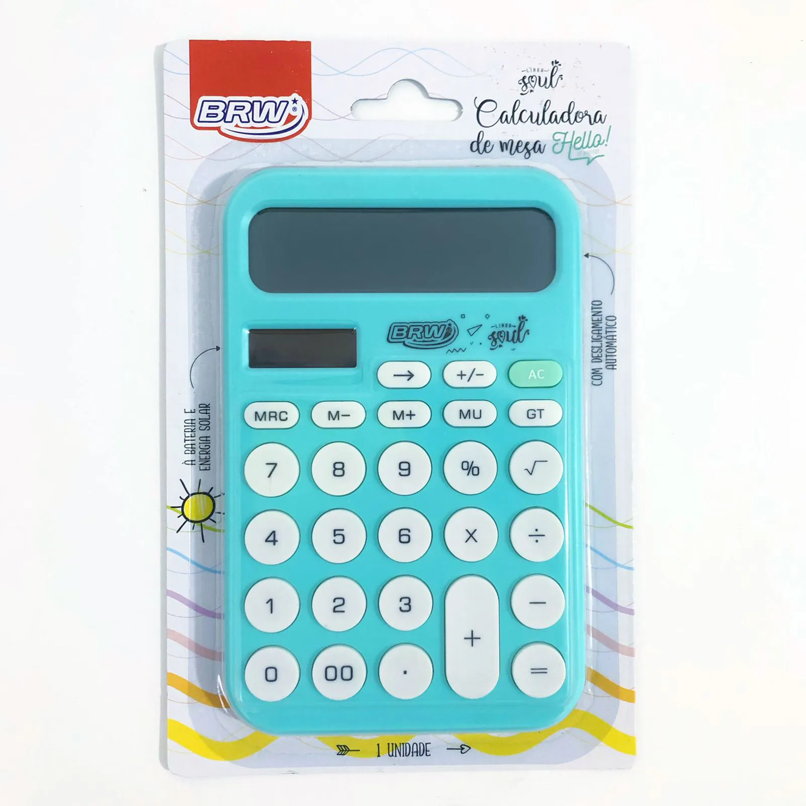 CALCULADORA MÉDIA 12 DÍGITOS SOLAR TONS PASTEIS BRW