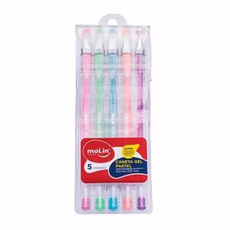 CANETA GEL NEON C/ 5 CORES MOLIN