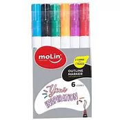 CANETA METALICA OUTLINE C/6 CORES MOLIN