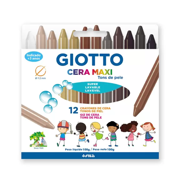 GIZ DE CERA MAXI TONS DE PELE 12 CORES GIOTTO