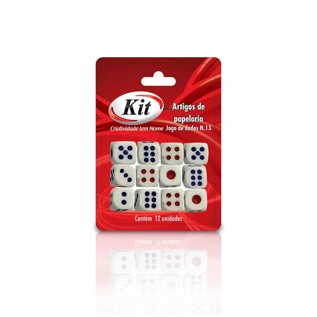 JOGO DE DADOS BRANCO N.13 C/12 KIT