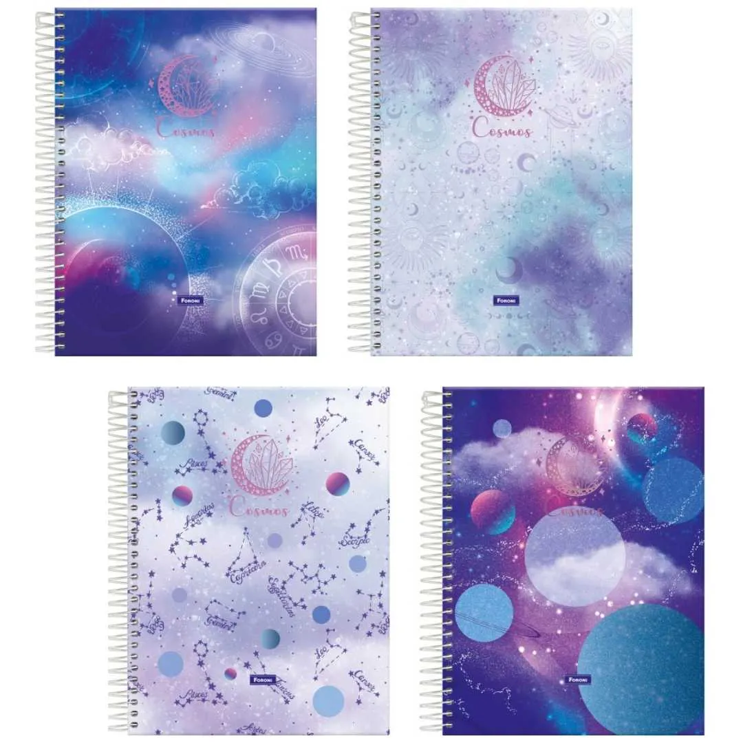 CADERNO COLLEGE 80 FOLHAS 1M COSMOS FORONI