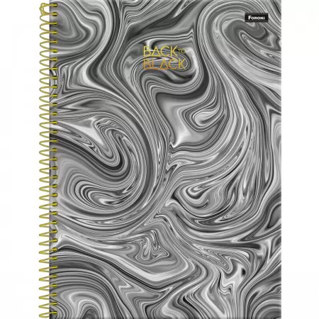 CADERNO UNIVERSITARIO 80 FOLHAS 1M BACK TO BLACK FORONI
