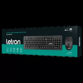 KIT TECLADO E MOUSE OFFICE TECH SEM FIO OPTICO LETRON
