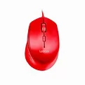 MOUSE OPTICO OFFICE JOB VERMELHO FIO USB ERGONOMICO 4D LETRON