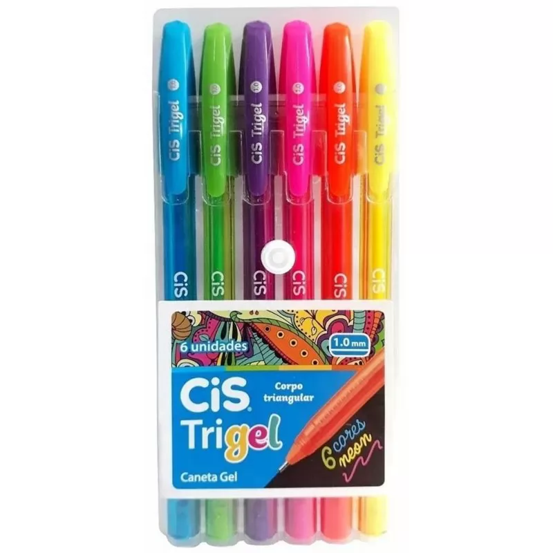 CANETA TRIGEL 1.0 NEON C/6 CIS
