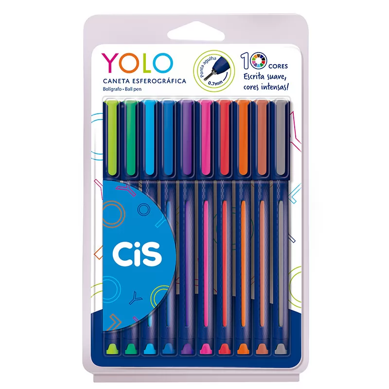 CANETA YOLO 0.7 ESTOJO C/10 CIS