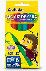 BIG GIZ DE CERA 6 CORES ACRILEX
