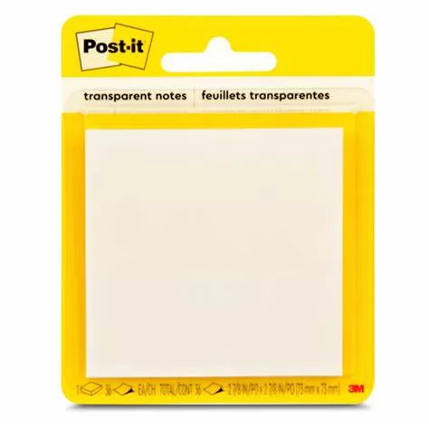 BLOCO ANOTAÇÃO TRANSPARENTE 73X73 36 FOLHAS 3M POST-IT