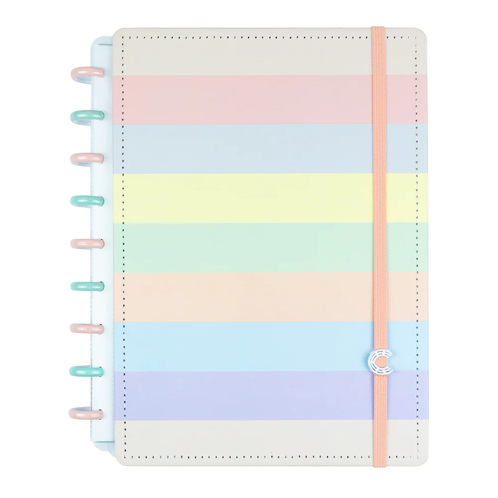 CADERNO ARCO-IRIS PASTEL GRANDE CADERNO INTELIGENTE