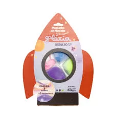 KIT MASSA DE MODELAR GALAXIA  C/ 4 CORES MAIS 4 MOLDES LEOELEO