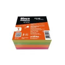 BLOCO ADESIVO CUBO COLORIDO 76MMX76MM 400F UND JOCAR OFFICE