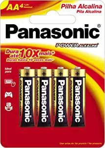 PILHA ALCALINA AA C/4 UNIDADES PANASONIC