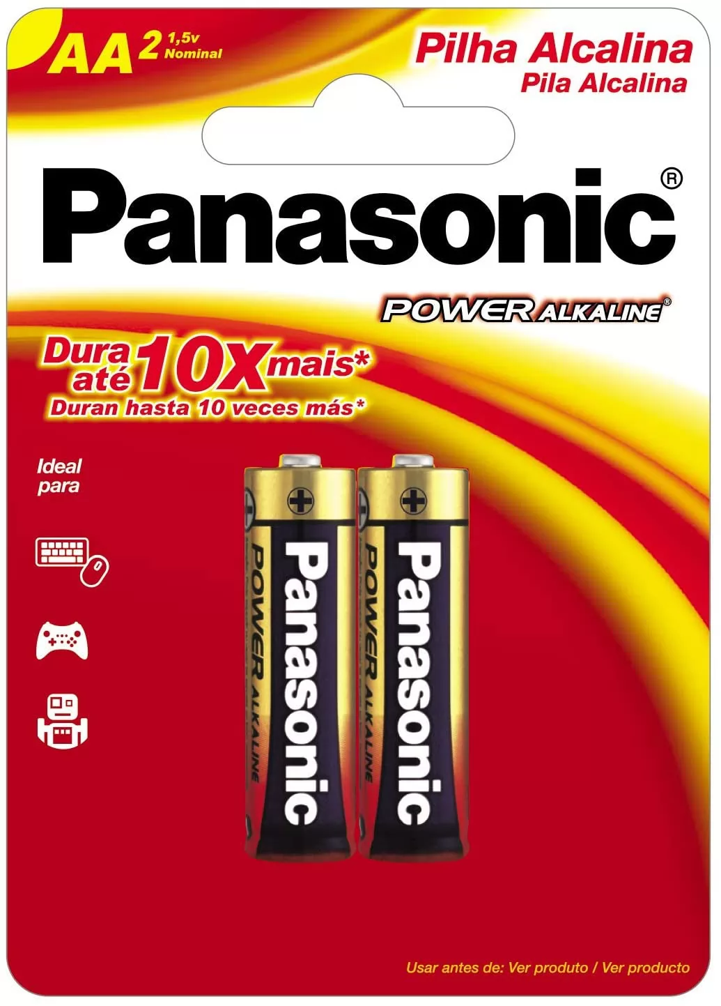 PILHA ALCALINA AA C/2 UNIDADES PANASONIC