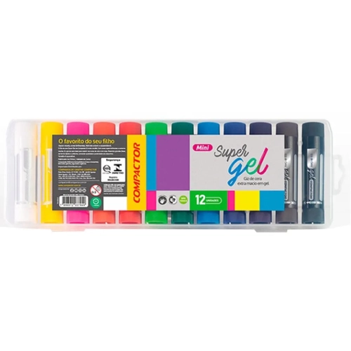 GIZ DE CERA SUPER GEL MINI ESTOJO C/12 COMPACTOR
