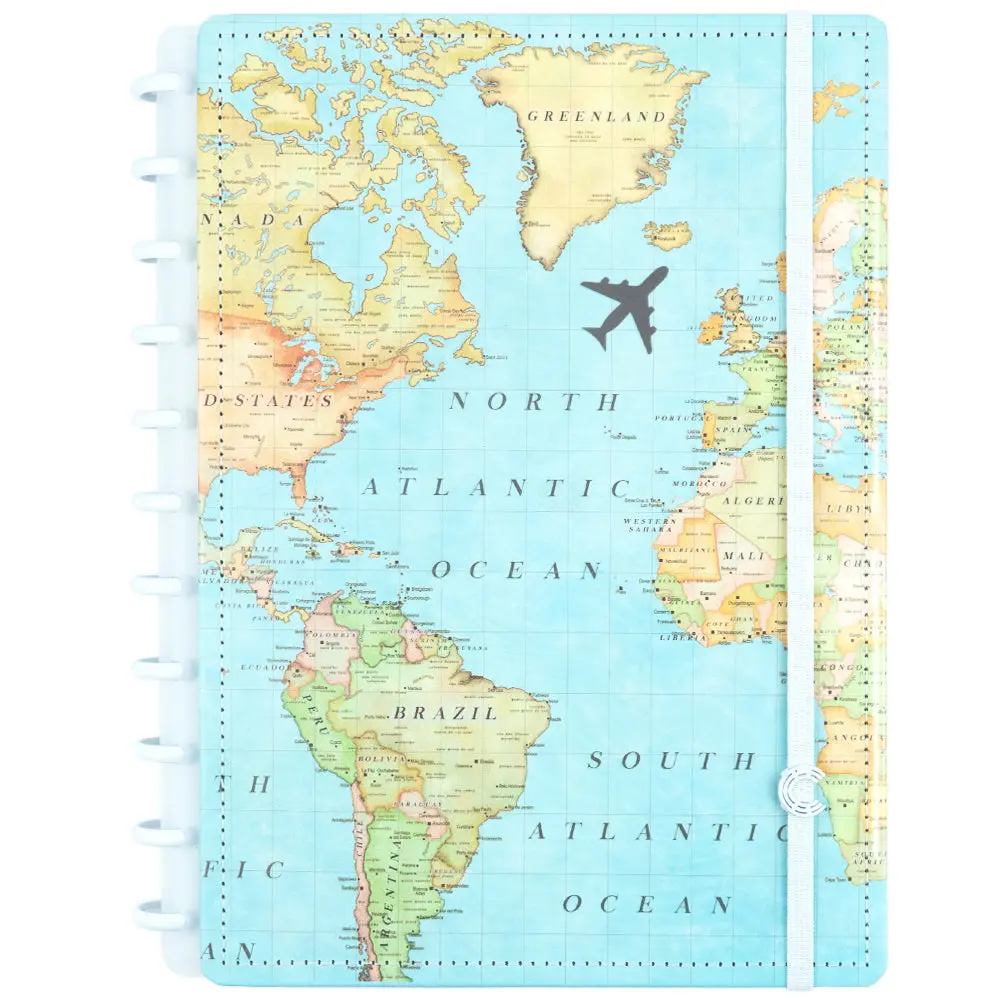 CADERNO BY GOCASE MAPA MUNDI AZUL GRANDE CADERNO INTELIGENTE