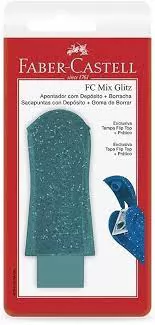 APONTADOR COM BORRACHA FC MIX GLITZ FABER CASTELL