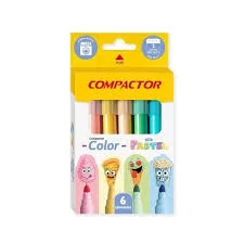 HIDROGRAFICA COLOR PASTEL COM 6 CORES COMPACTOR