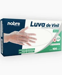 LUVA G/P VINIL S/PO PROTECAO CONTRA AGENTES QUIMICOS NOBRE