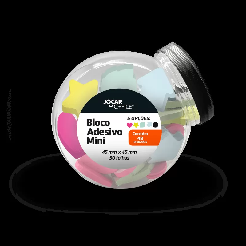 BLOCO ADESIVO MINI COM FORMATO 50F JOCAR OFFICE
