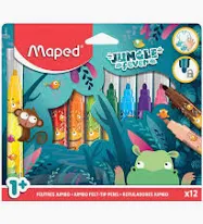 CANETINHAS  HIDROGRAFICAS JUMBO JUNGLE FEVER 12 CORES MAPED