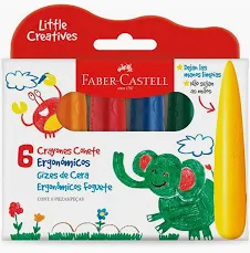 GIZ DE CERA FOGUETE L.CREATIVES C/6 CORES FABER CASTELL
