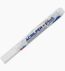 CANETA MARCADOR PARA TECIDO PLUS BRANCO ACRILEX
