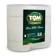 PAPEL HIGIENICO BRANCO 100% CELULOSE 8X300 9CM TOM PREMIUM