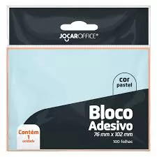 BLOCO ADESIVO COLORS PASTEL 76MMX102MM C/100F JOCAR OFFICE