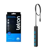 ADAPTADOR EXTENSOR HUB TIPO-C-USB 4 PORTAS LETRON
