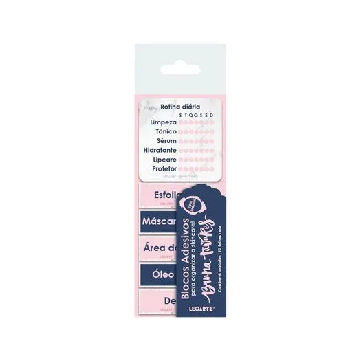 BLOCO ADESIVO ROTINA DE SKINCARE C/AROMA BRUNA TAVARES CARTELA C/6 BLOCOS 10F LEOARTE
