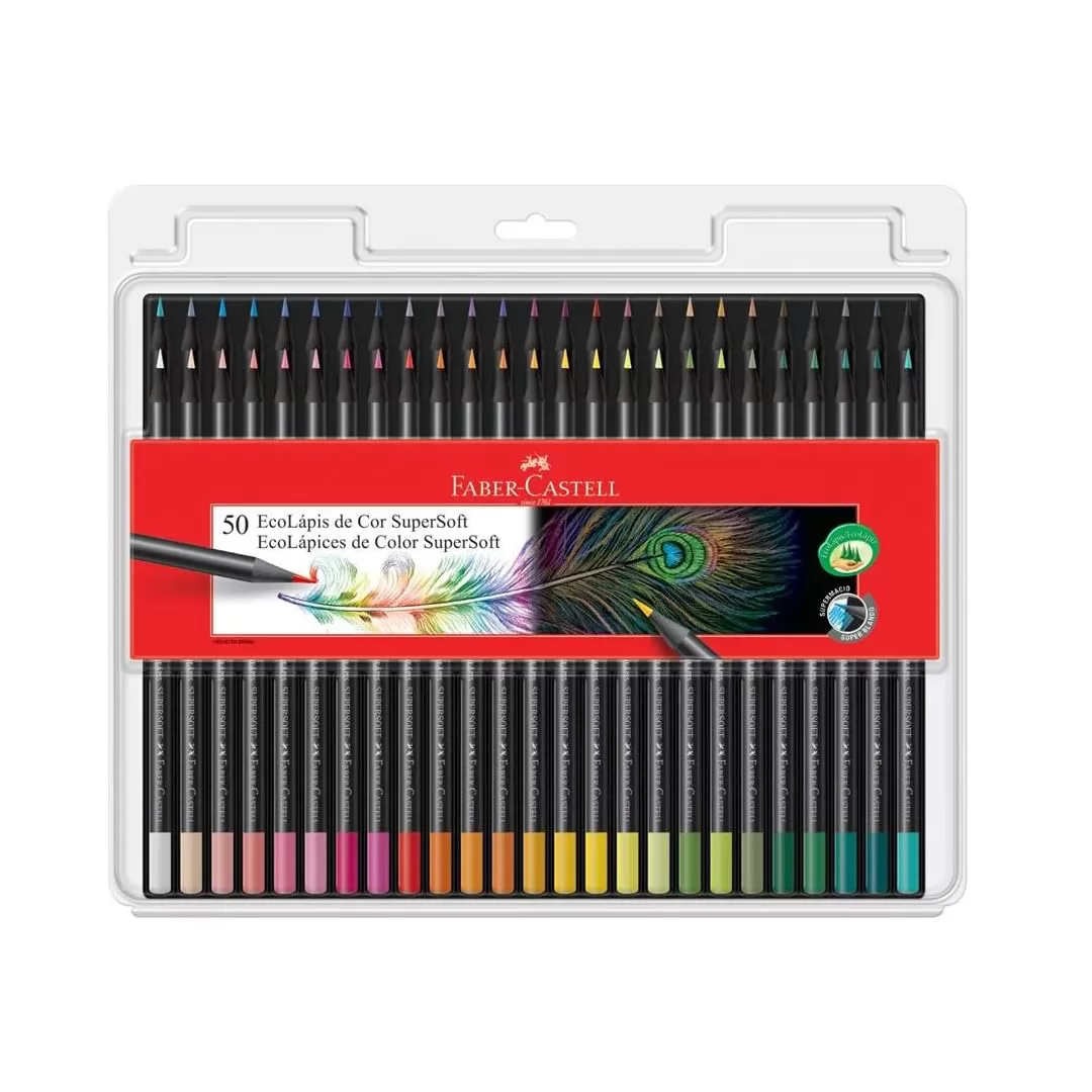 ECOLÁPIS DE COR SUPERSOFT 50 CORES FABER CASTELL