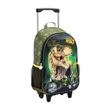 MOCHILA DE RODINHAS E LANCHEIRA DINOSAUROS SEANITE
