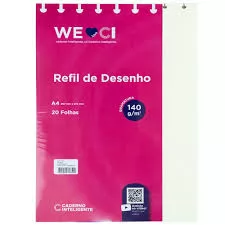 REFIL ART A4 140G C/20 FOLHAS CADERNO INTELIGENTE