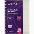 REFIL PAUTADO OFFWHITE GRANDE 90G C/50 FOLHAS CADERNO INTELIGENTE