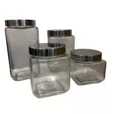 POTE 900ML QUADRADO VIDRO FLASHGOODS