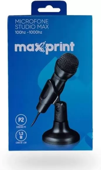 MICROFONE STUDIO MAX P2 3.5MM PRETO MAXPRINT