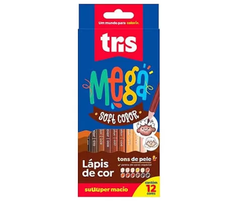 LAPIS DE COR TRIS MEGA 12 CORES PELE TRIS