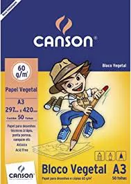 PAPEL VEGETAL A3 60G 50 FOLHAS CANSON